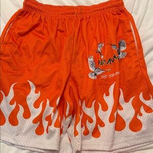 Men's Orange Flame Shorts